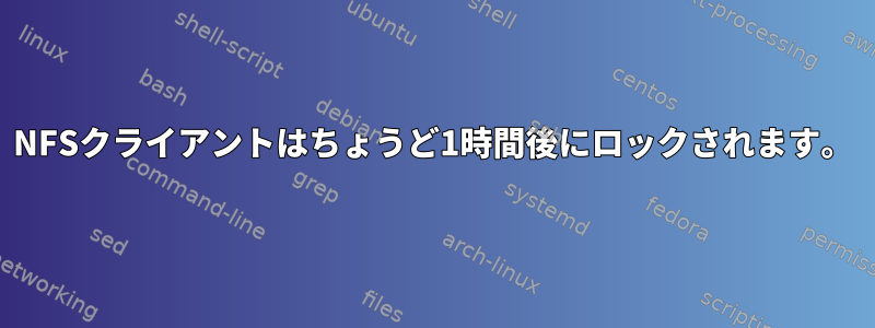 NFSクライアントはちょうど1時間後にロックされます。