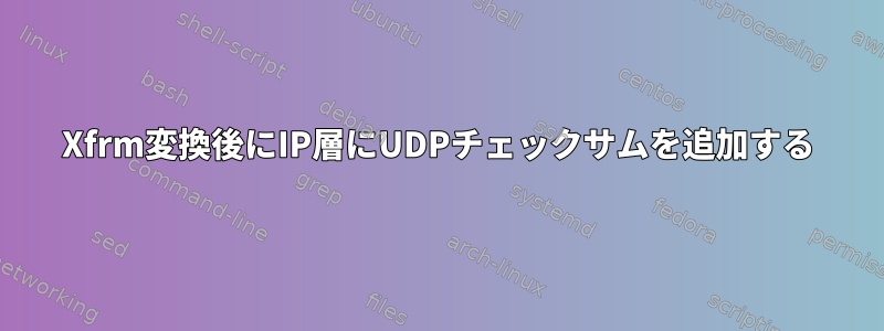 Xfrm変換後にIP層にUDPチェックサムを追加する