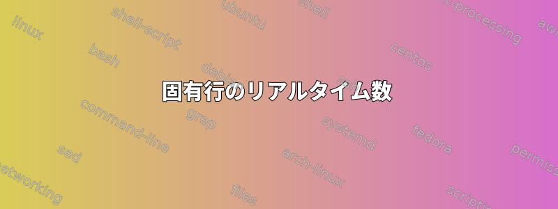 固有行のリアルタイム数