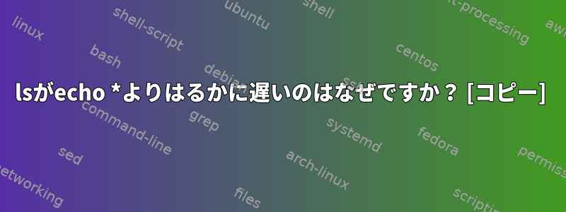 lsがecho *よりはるかに遅いのはなぜですか？ [コピー]