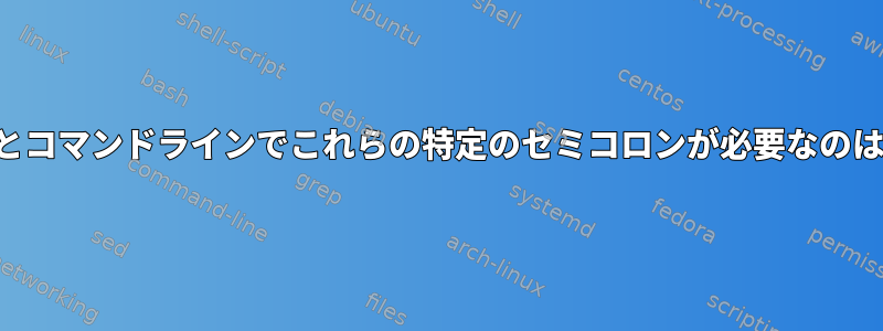 この関数定義とコマンドラインでこれらの特定のセミコロンが必要なのはなぜですか？