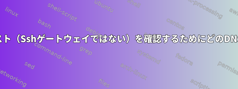 SSHローカルポート配信でホスト（Sshゲートウェイではない）を確認するためにどのDNSサーバーが使用されますか？