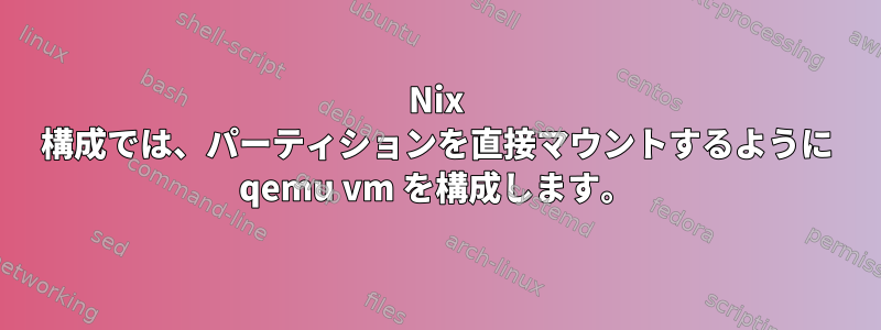 Nix 構成では、パーティションを直接マウントするように qemu vm を構成します。