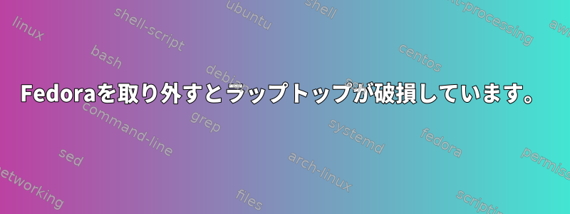 Fedoraを取り外すとラップトップが破損しています。