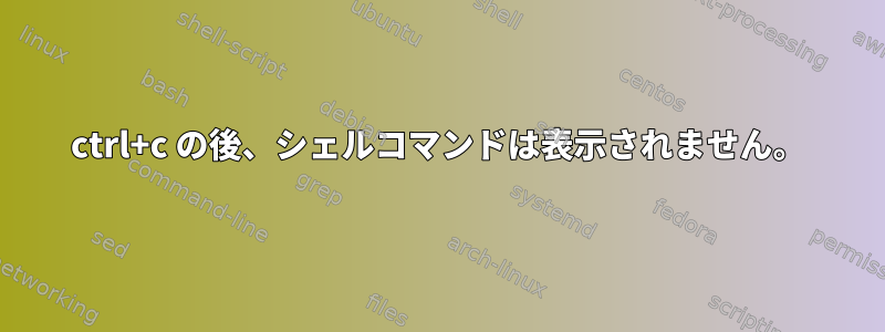 ctrl+c の後、シェルコマンドは表示されません。