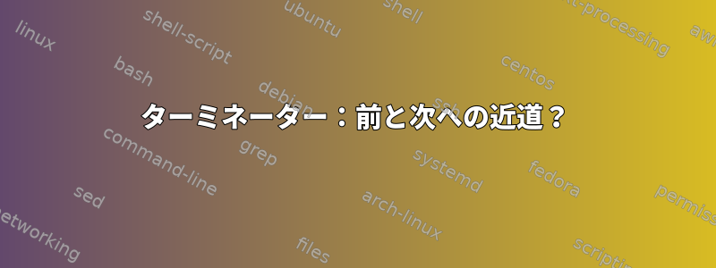 ターミネーター：前と次への近道？