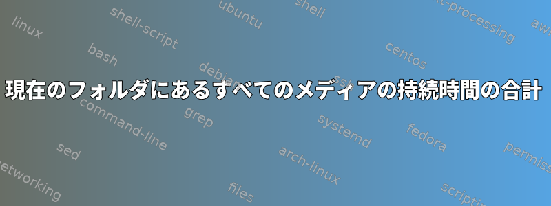 現在のフォルダにあるすべてのメディアの持続時間の合計