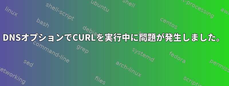 DNSオプションでCURLを実行中に問題が発生しました。