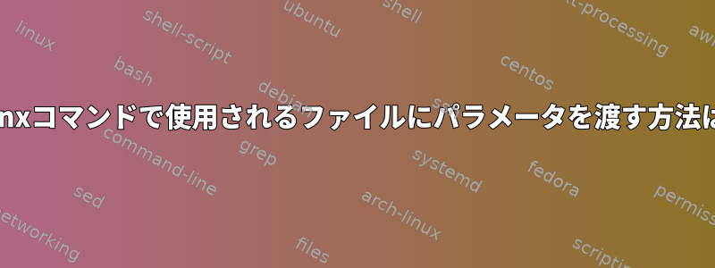 nginxコマンドで使用されるファイルにパラメータを渡す方法は？