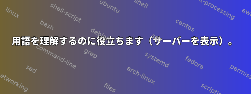 用語を理解するのに役立ちます（サーバーを表示）。