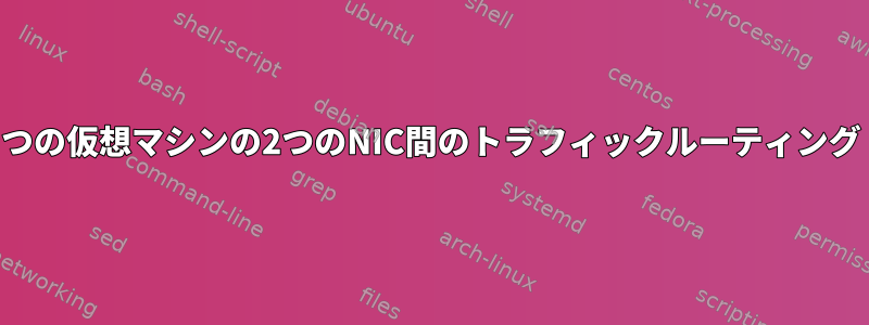 2つの仮想マシンの2つのNIC間のトラフィックルーティング