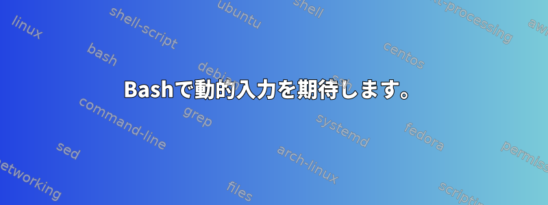 Bashで動的入力を期待します。