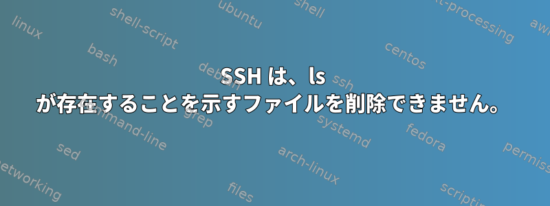 SSH は、ls が存在することを示すファイルを削除できません。