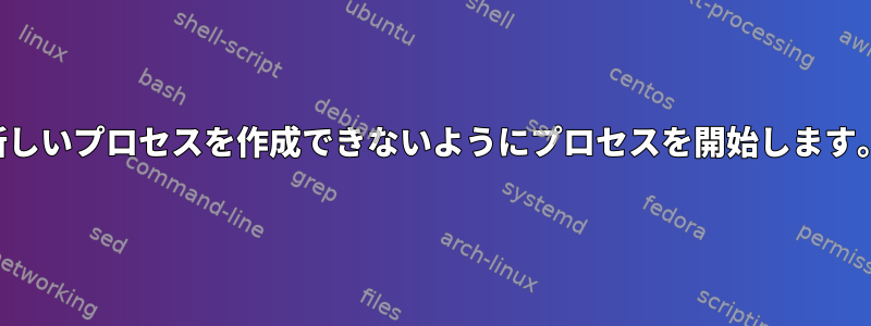 新しいプロセスを作成できないようにプロセスを開始します。