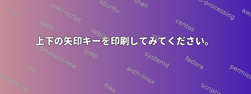 上下の矢印キーを印刷してみてください。