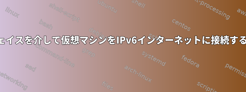 仮想タブインターフェイスを介して仮想マシンをIPv6インターネットに接続することはできません。