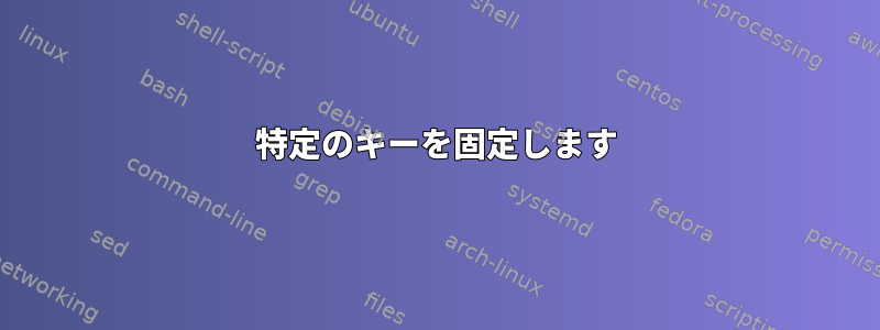 特定のキーを固定します