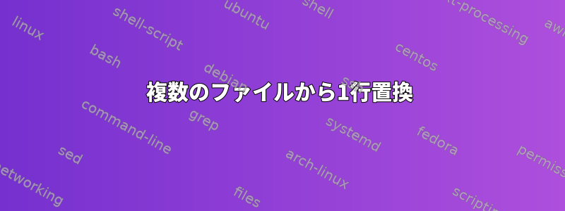 複数のファイルから1行置換