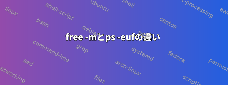 free -mとps -eufの違い