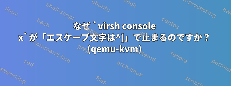 なぜ `virsh console x`が「エスケープ文字は^]」で止まるのですか？ (qemu-kvm)