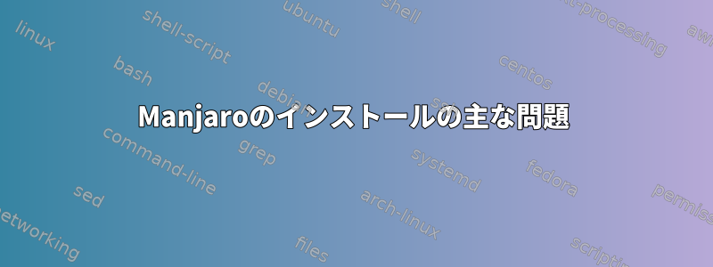 Manjaroのインストールの主な問題