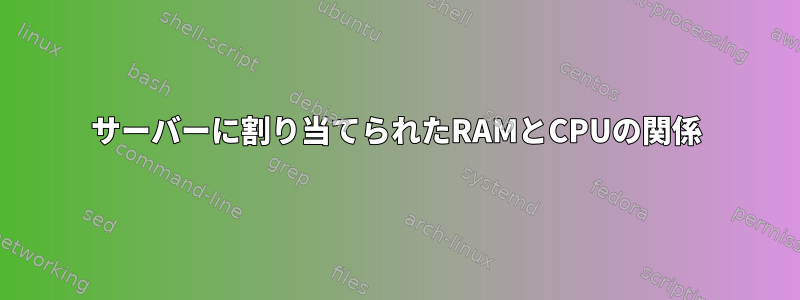 サーバーに割り当てられたRAMとCPUの関係