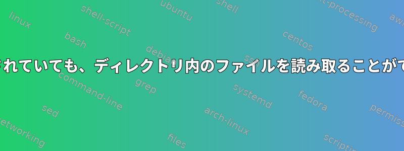 ACLが設定されていても、ディレクトリ内のファイルを読み取ることができません。