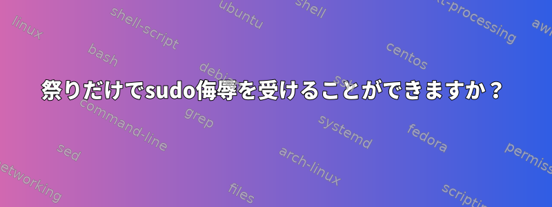 祭りだけでsudo侮辱を受けることができますか？