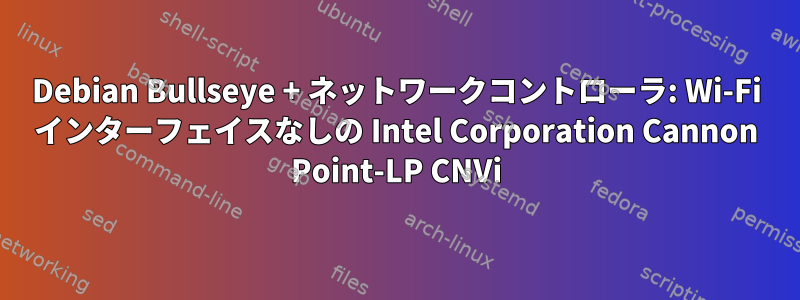 Debian Bullseye + ネットワークコントローラ: Wi-Fi インターフェイスなしの Intel Corporation Cannon Point-LP CNVi