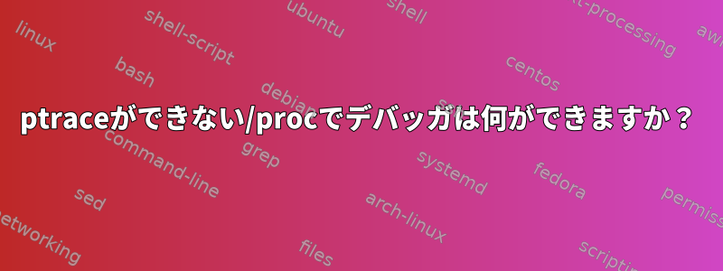 ptraceができない/procでデバッガは何ができますか？