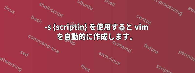 -s {scriptin} を使用すると vim を自動的に作成します。