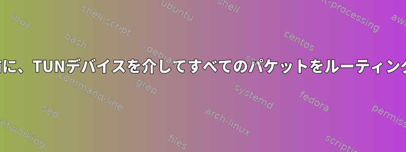 転送する前に、TUNデバイスを介してすべてのパケットをルーティングします。