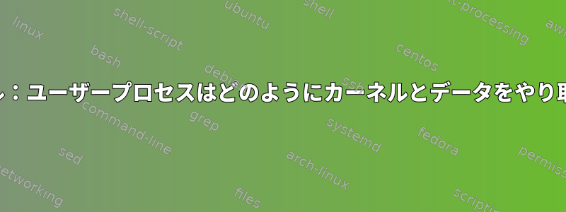 システムコール：ユーザープロセスはどのようにカーネルとデータをやり取りしますか？