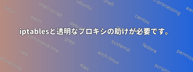 iptablesと透明なプロキシの助けが必要です。