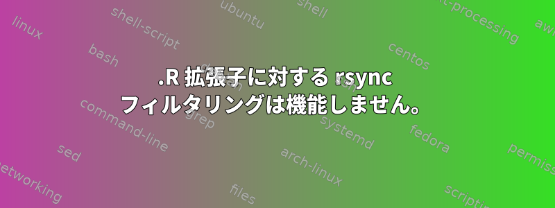 .R 拡張子に対する rsync フィルタリングは機能しません。