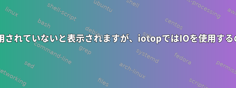 htopではIOが使用されていないと表示されますが、iotopではIOを使用するのはなぜですか？