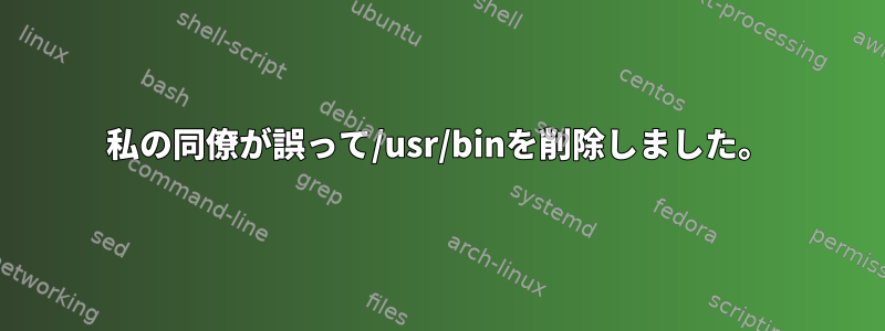 私の同僚が誤って/usr/binを削除しました。