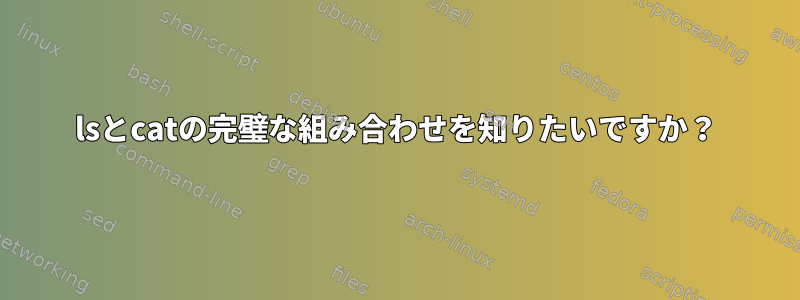 lsとcatの完璧な組み合わせを知りたいですか？