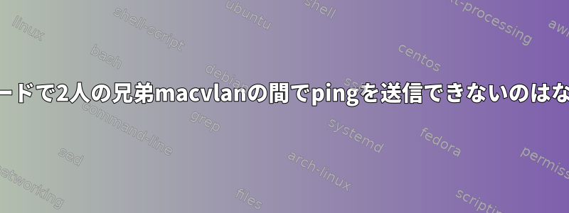 ブリッジモードで2人の兄弟macvlanの間でpingを送信できないのはなぜですか？