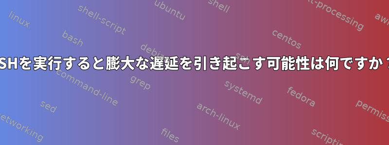 SSHを実行すると膨大な遅延を引き起こす可能性は何ですか？