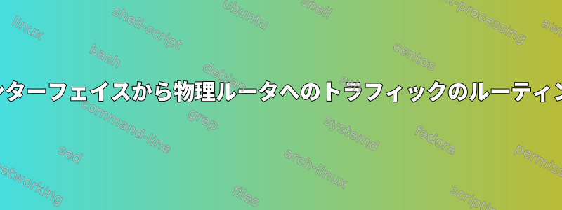 インターフェイスから物理ルータへのトラフィックのルーティング