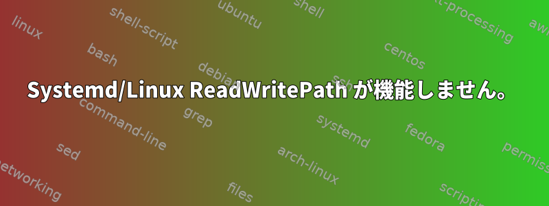 Systemd/Linux ReadWritePath が機能しません。