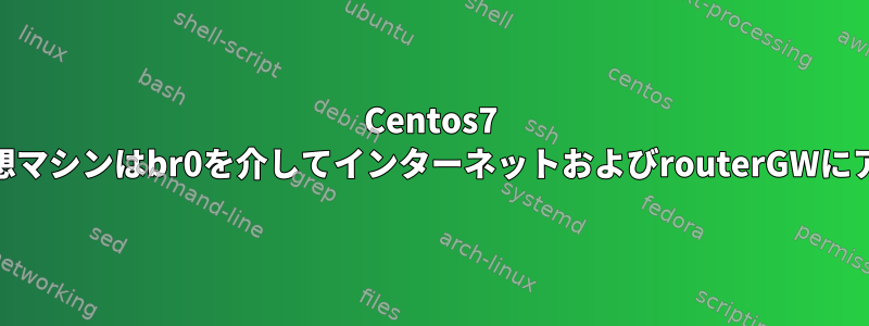 Centos7 KVM環境のゲスト仮想マシンはbr0を介してインターネットおよびrouterGWにアクセスできません。