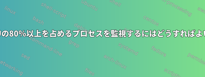 1分以上CPUの80％以上を占めるプロセスを監視するにはどうすればよいですか？