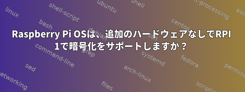 Raspberry Pi OSは、追加のハードウェアなしでRPI 1で暗号化をサポートしますか？