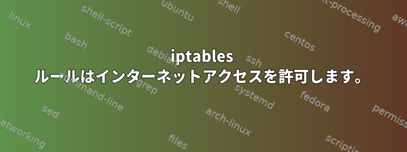 iptables ルールはインターネットアクセスを許可します。