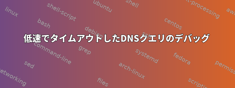 低速でタイムアウトしたDNSクエリのデバッグ