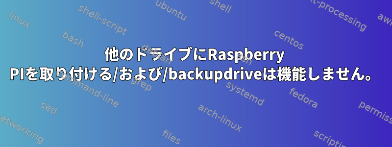 他のドライブにRaspberry PIを取り付ける/および/backupdriveは機能しません。