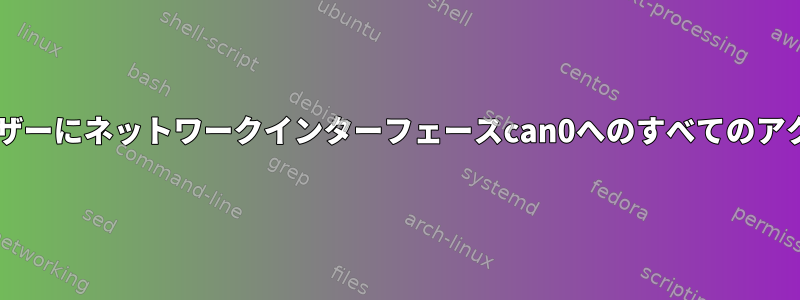 udevルールは、ユーザーにネットワークインターフェースcan0へのすべてのアクセス権を与えます。