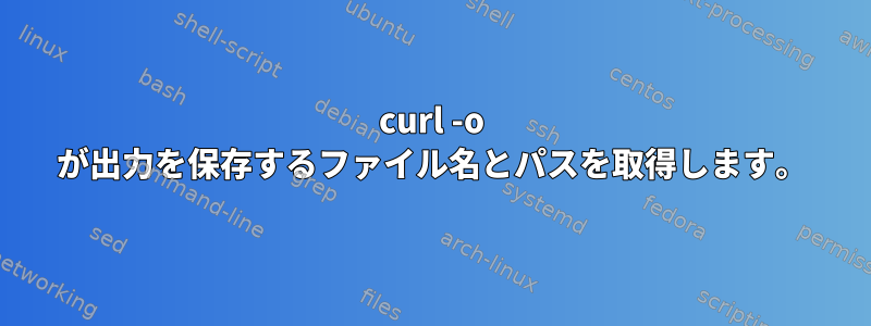 curl -o が出力を保存するファイル名とパスを取得します。